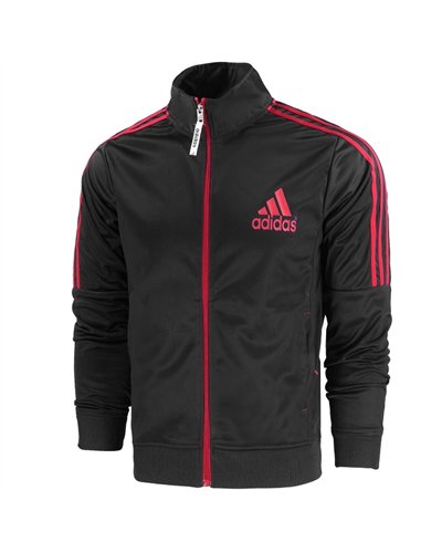 Adidas 3-Stripe Track Set Jacket & Pants Black/Red