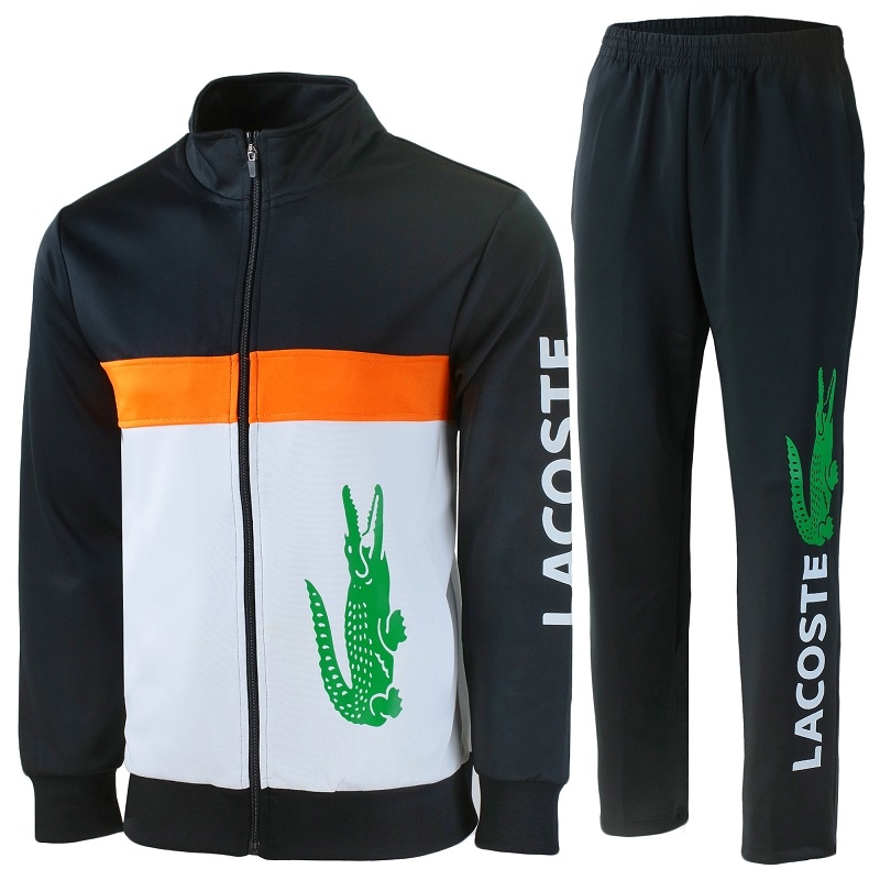 Lacoste Men's Sport Color-Blocked Track Suit Black/White