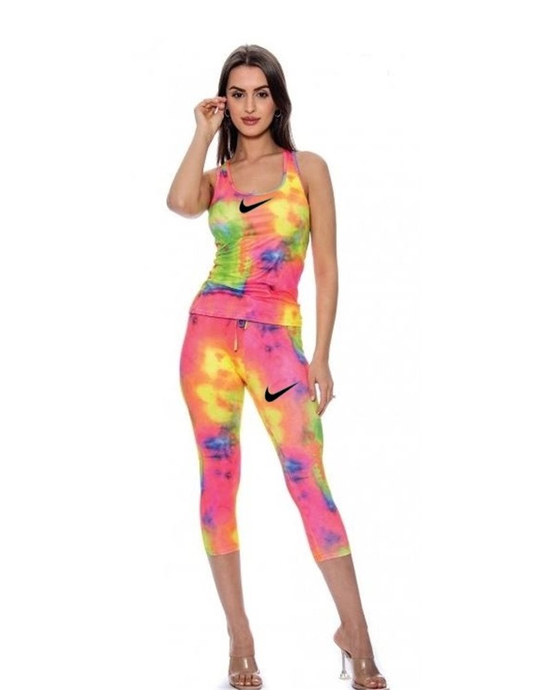 Nike dri fit Capri leggings &Tank top Set Fuchsia Pink