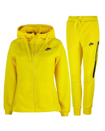 Nike Women's Sportswear Tech Fleece Hoodie &Pants  2 Pc Set  Yellow