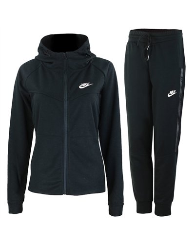 Nike Women's Sportswear Tech Fleece Hoodie & Pants  2 Pc Set  Black/Pink