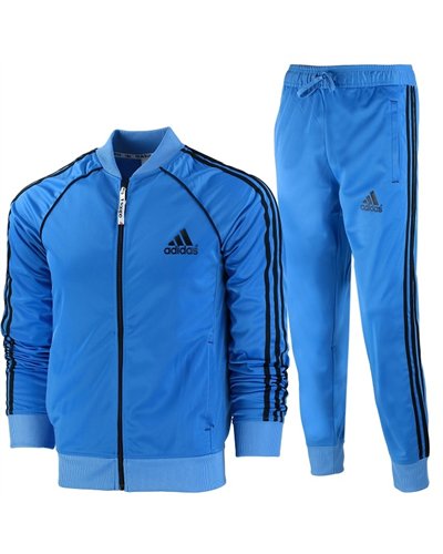 Adidas Two Tone 3-Stripe Tricoat Track Set Jacket & Pants Royal