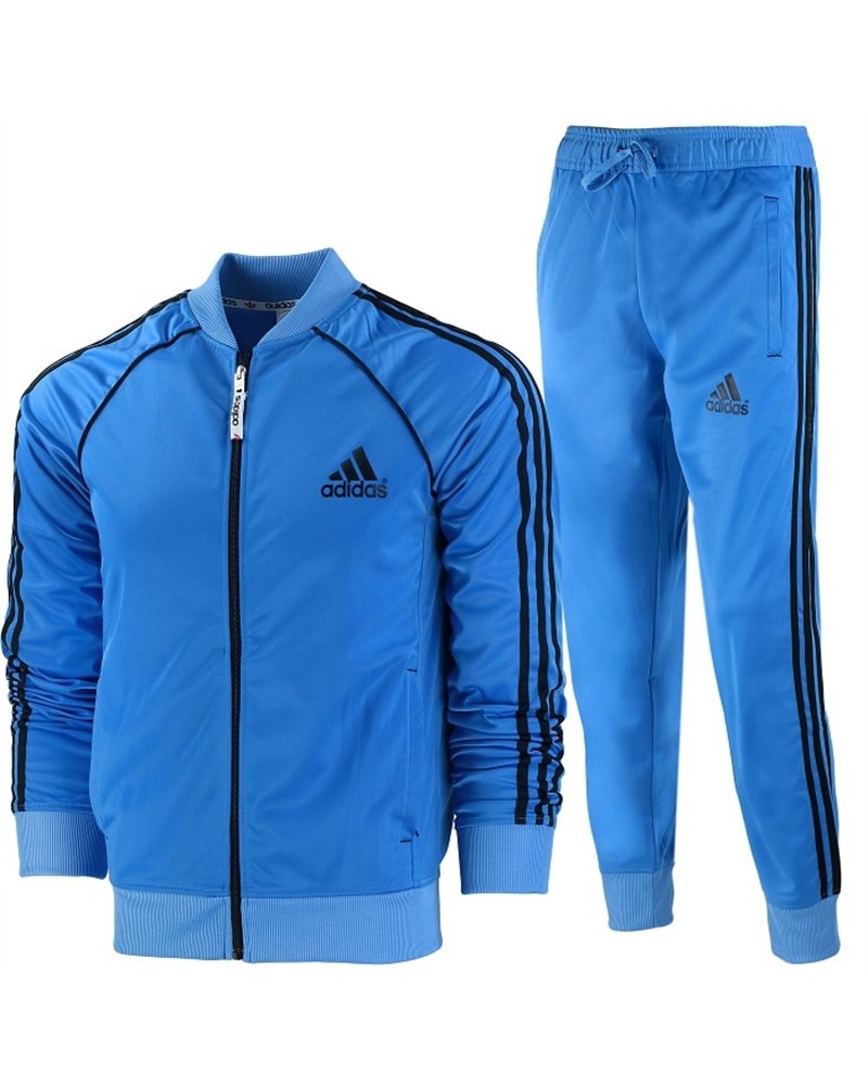 Adidas Two Tone 3-Stripe Tricoat Track Set Jacket & Pants Royal