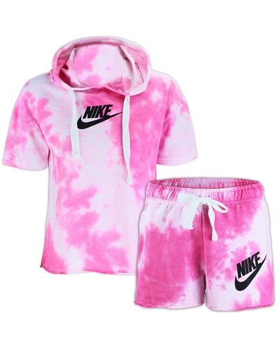 Nike Sportswear Tie-Dye French Terry Hoodie & Short Set