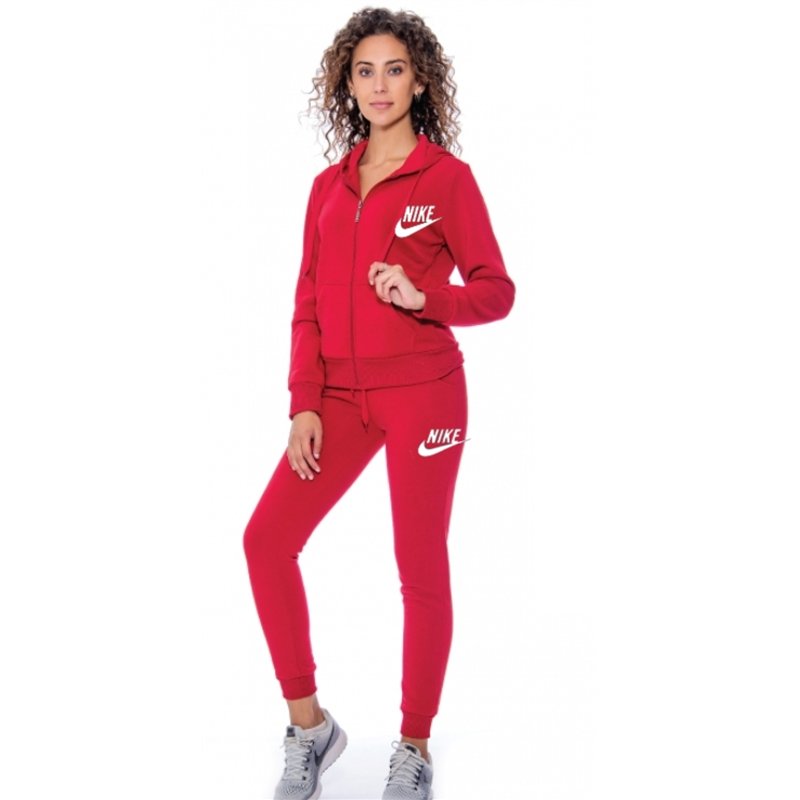 Nike Sportswear Club Fleece Women's Full Zip H& Pants Set Red