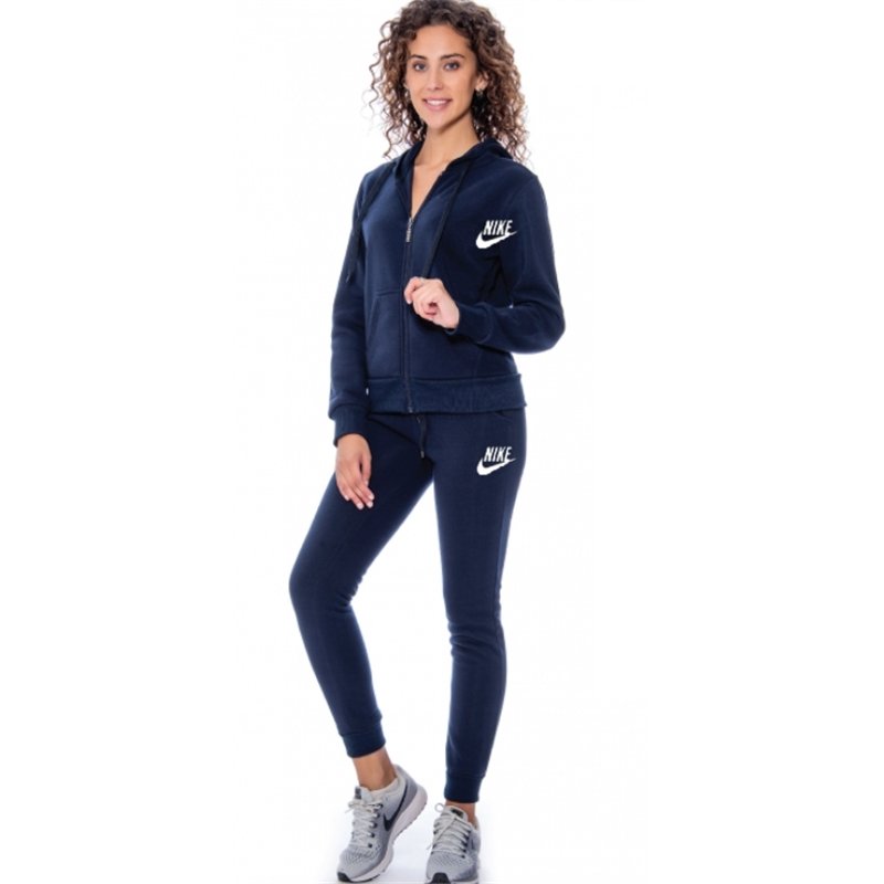 Nike Sportswear Club Fleece Women's Full Zip Hoodie & Pants Set Navy