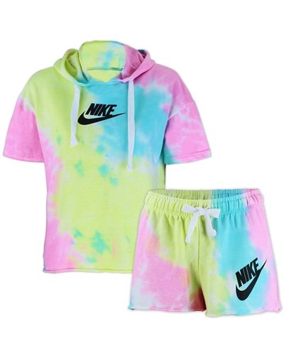 Nike Sportswear Tie-Dye French Terry Hoodie & Short Set
