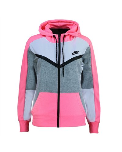 Nike Womens Essential Colorblock Full-Zip Fleece Hoodie & Pants Set