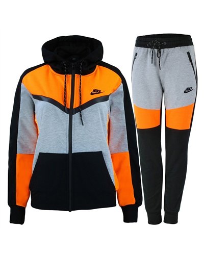 Nike Womens Essential Colorblock Full-Zip Fleece Hoodie & Pants Set