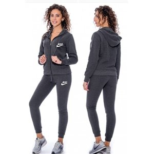 Nike Sportswear Club Fleece Women's Full Zip Hoodie & Pants Set  Charcoal