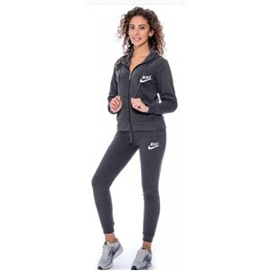 Nike Sportswear Club Fleece Women's Full Zip Hoodie & Pants Set  Charcoal