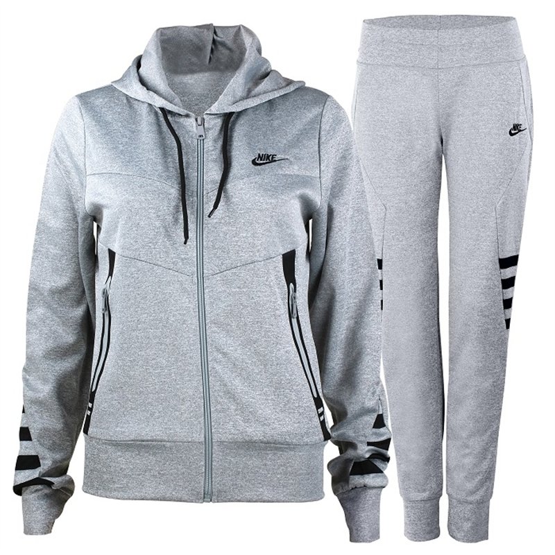 Nike Women's Sportswear Tech Fleece Hoodie & Pants  2 Pc Set Gray