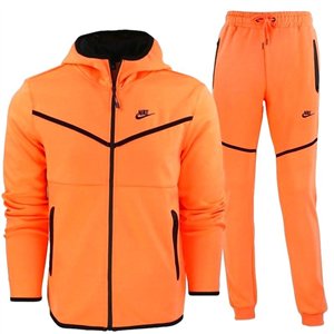 Nike Tech Fleece Full-Zip Hoodie & Pants 2 Pc Set Orange/Black