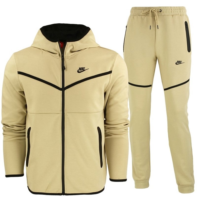 Nike Tech Fleece Full-Zip Hoodie & Pants 2 Pc Set  Taupe/Black
