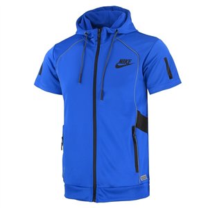 Nike Men's Tech Short-Sleeve Full Zip Hoodie & Short Set Royal t