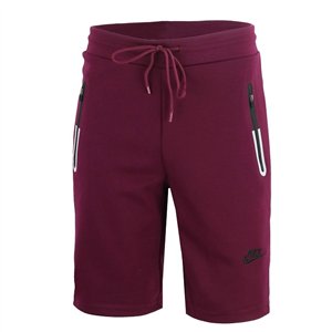 Nike Men's Tech Short-Sleeve Full Zip Hoodie & Short Set Burgundy