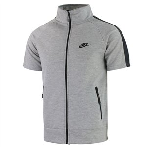 Nike Men's Tech Short-Sleeve Full Zip Hoodie & Short Set-Gray