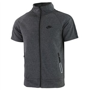 Nike Men's Tech Short-Sleeve Full Zip Hoodie & Short Set-Charcoal