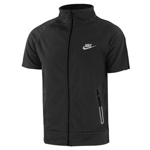 Nike Men's Tech Short-Sleeve Full Zip Hoodie & Short Set-Charcoal
