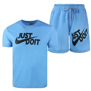 Nike Men's Just Do It Crewneck  Top & Short Set Blue