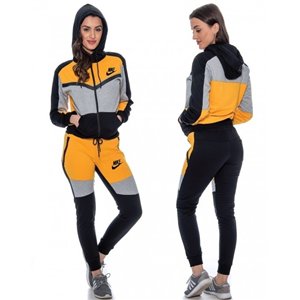 Nike Womens Essential Colorblock Full-Zip Fleece Hoodie & Pants Set