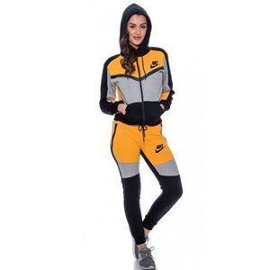 Nike Womens Essential Colorblock Full-Zip Fleece Hoodie & Pants Set