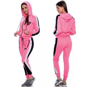 Nike Womens Essential Colorblock Full-Zip Fleece Hoodie & Pants Set