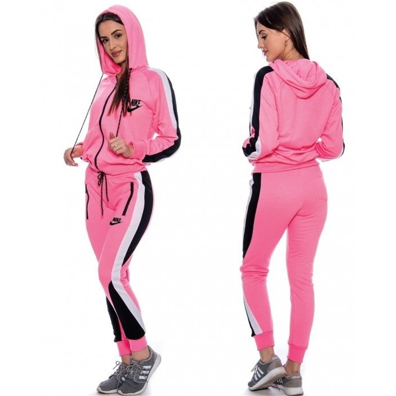 Nike Womens Essential Colorblock Full-Zip Fleece Hoodie & Pants Set