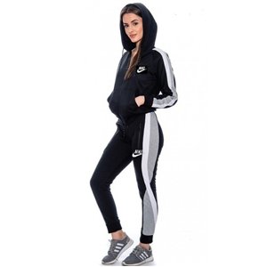 Nike Womens Essential Colorblock Full-Zip Fleece Hoodie & Pants Set