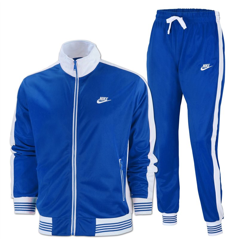 Nike Sportswear  Men's Knit Track Suite 2 Pc Set Royal/White