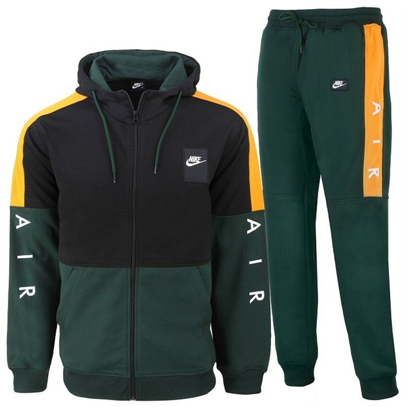 Nike Patch Sportswear Club Fleece Colorblock  Zip  Hoodie & Pants Set