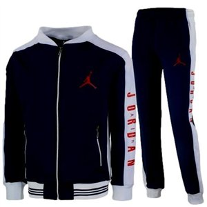 Nike Jordan Men's Cotton Zip Jacket & Pants Set Black/White