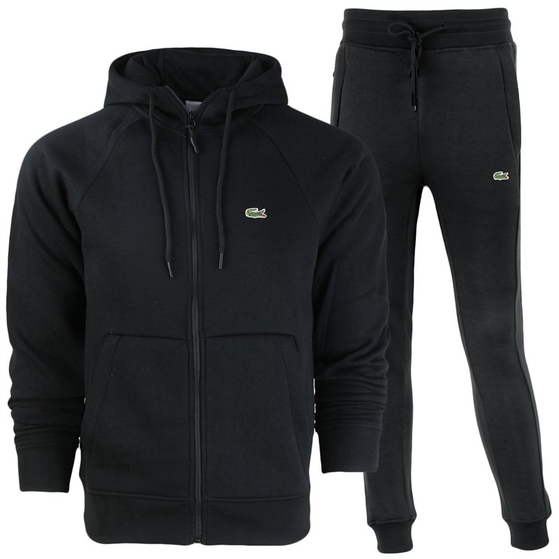 Lacoste  Full Zip-Up Hoodie & Pants Set Black