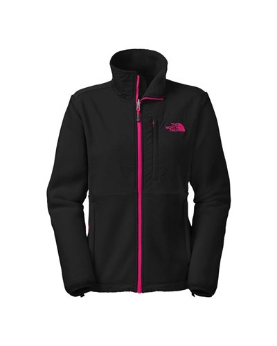 North Face Denali Jacket - Womens, Recycled TNF Black/Cerise Pink
