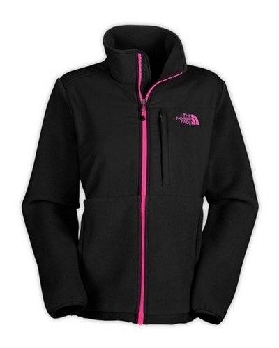 North Face Denali Jacket - Womens, Recycled TNF Black/Cerise Pink