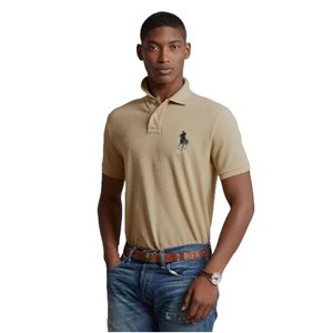 Polo Ralph Lauren Men's Custom-Fit Big Pony Mesh Polo Shirt - Black