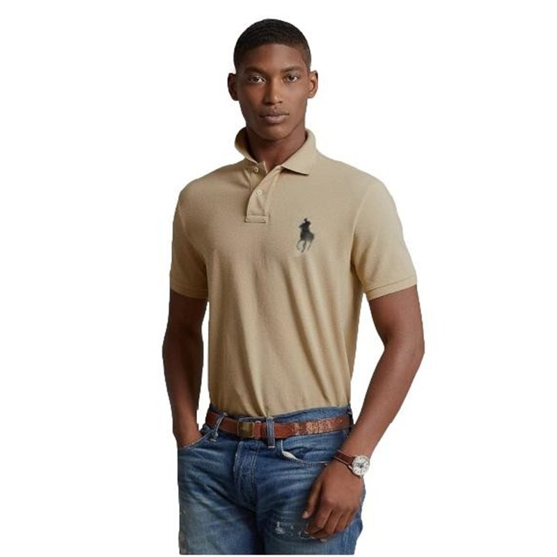 R.L Men's Custom-Fit Big Pony Mesh Polo Shirt
