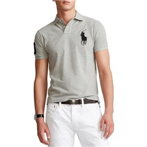Polo Ralph Lauren Men's Custom-Fit Big Pony Mesh Polo Shirt - Black