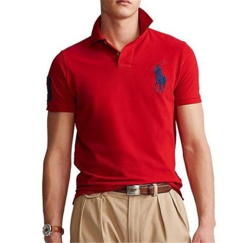 R.L Men's Custom-Fit Big Pony Mesh Polo Shirt