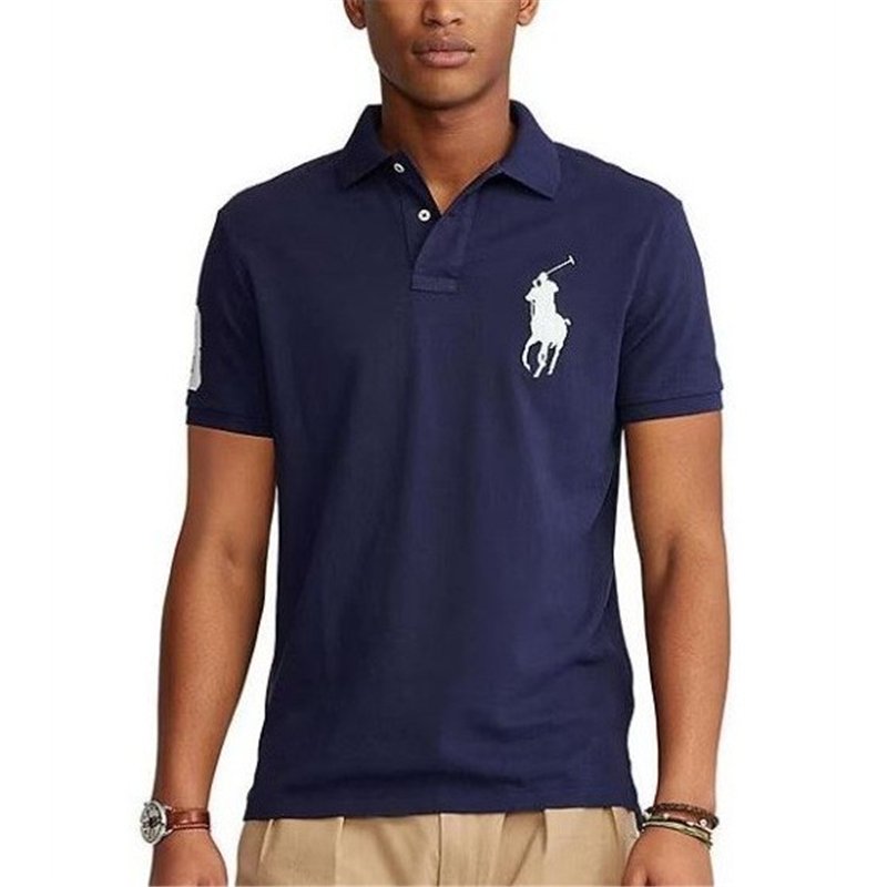 R.L Men's Custom-Fit Big Pony Mesh Polo Shirt