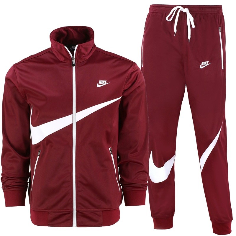 Nike Sportswear Swoosh  2 Piece Tracksuit Burgundy