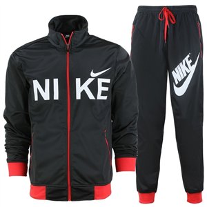 Nike Sportswear Swoosh  2 Piece Tracksuit Black/Red