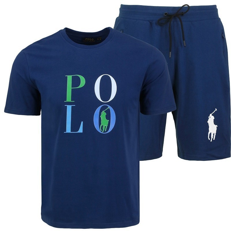 R.L Polo Men's Pony Shorts & Graphic T Shirt