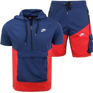 Nike Men's Tech Short-Sleeve Full Zip Cargo Hoodie & Short Set