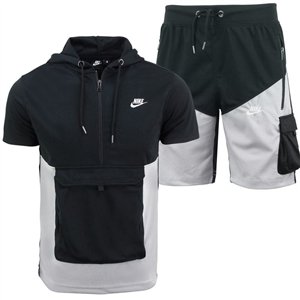 Nike Men's Tech Short-Sleeve Full Zip Cargo Hoodie & Short Set