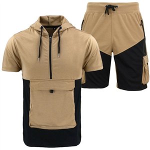 Nike Men's Tech Short-Sleeve Full Zip Cargo Hoodie & Short Set