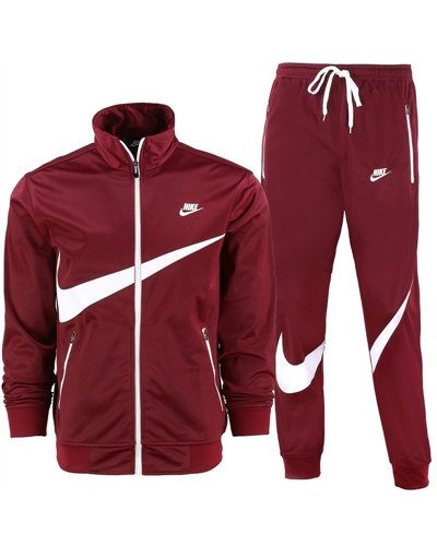 Nike Sportswear Swoosh  2 Piece Tracksuit Burgundy