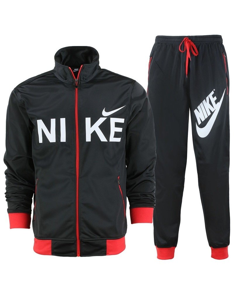 Nike Sportswear Swoosh  2 Piece Tracksuit Black/Red