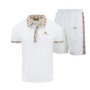 Burberry Men's Check Polo Shirt & Shorts Set Check Graphic