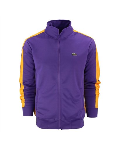 Lacoste Men's Sport Color-Blocked Track Suit Purple/yellow
